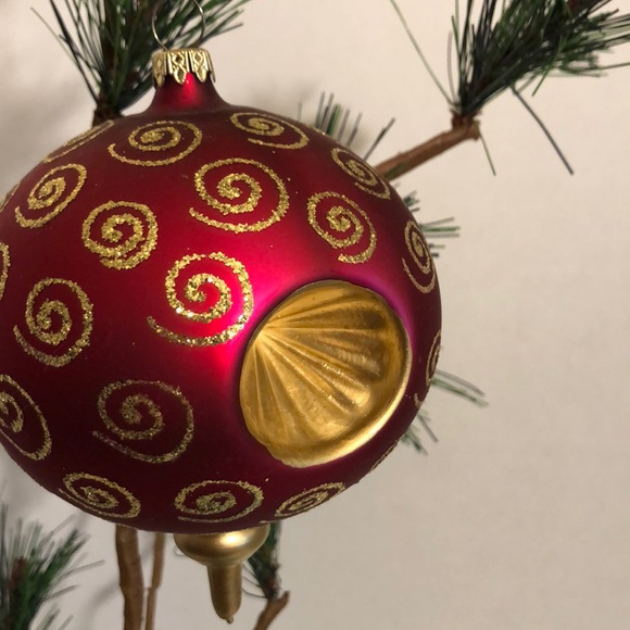 Vintage glass Christmas ornament red - Picture 5 of 5